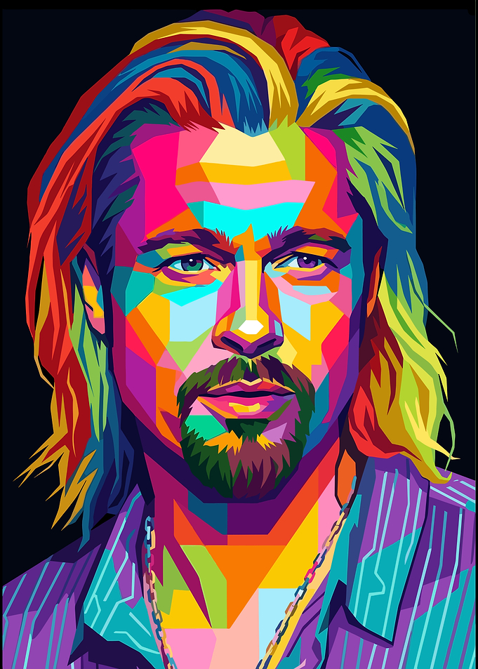 Brad Pitt Pop Art Portrait
