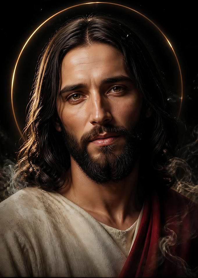Portrait of Jesus with Golden Halo