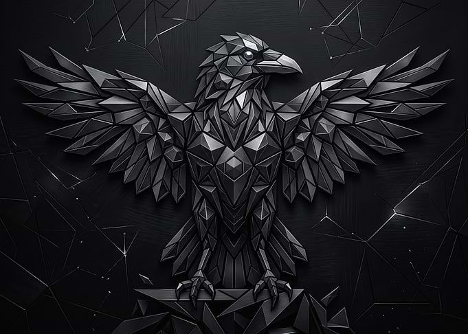 Geometric Black Raven Art