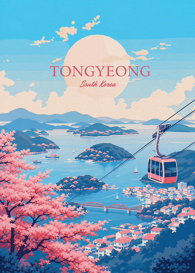 Tongyeong South Korea Travel Poster