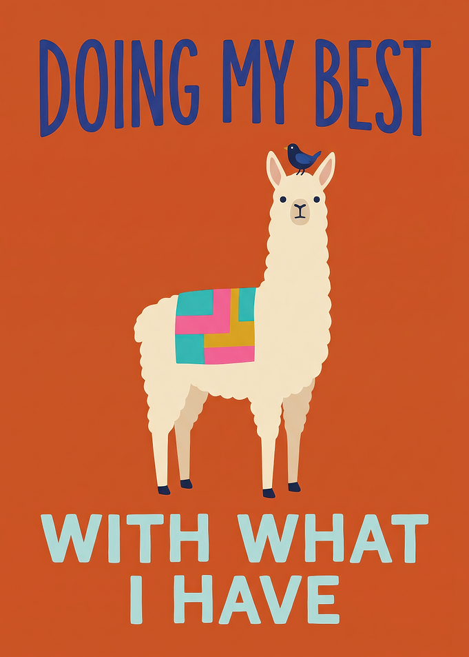 Doing My Best Llama Illustration