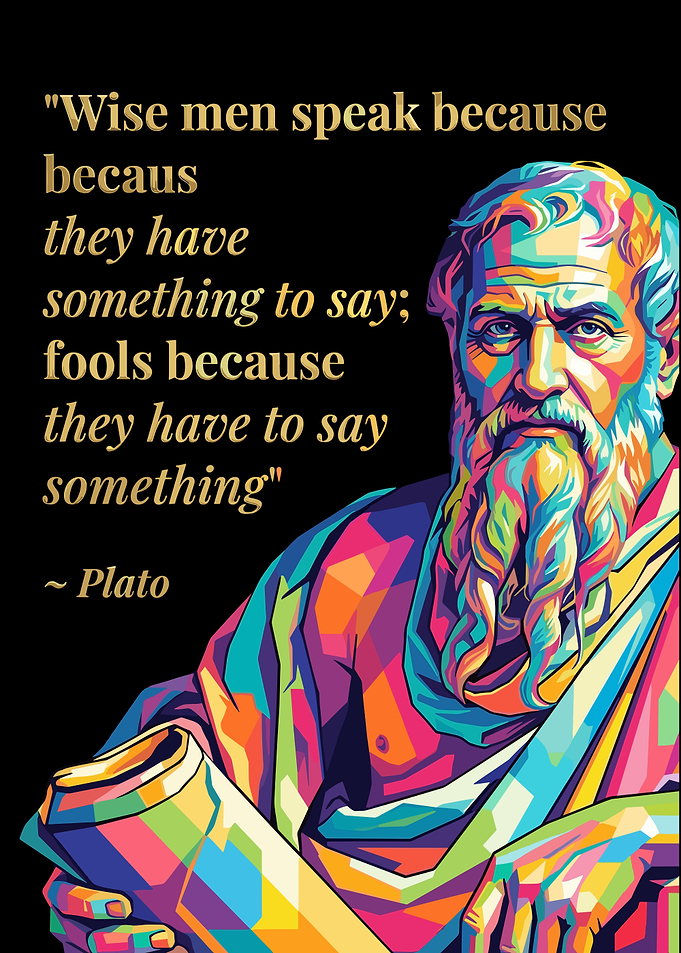 Plato Pop Art Inspirational Quote Poster