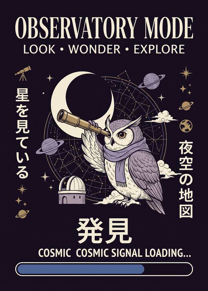 Observatory Mode Owl Space Poster