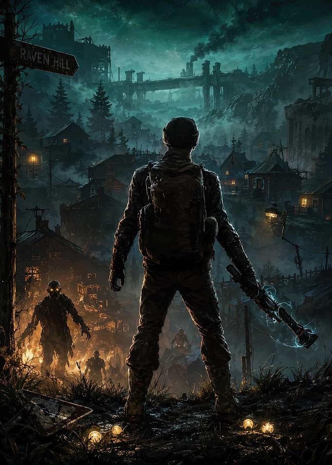 Survivor Facing Raven Hill Zombies