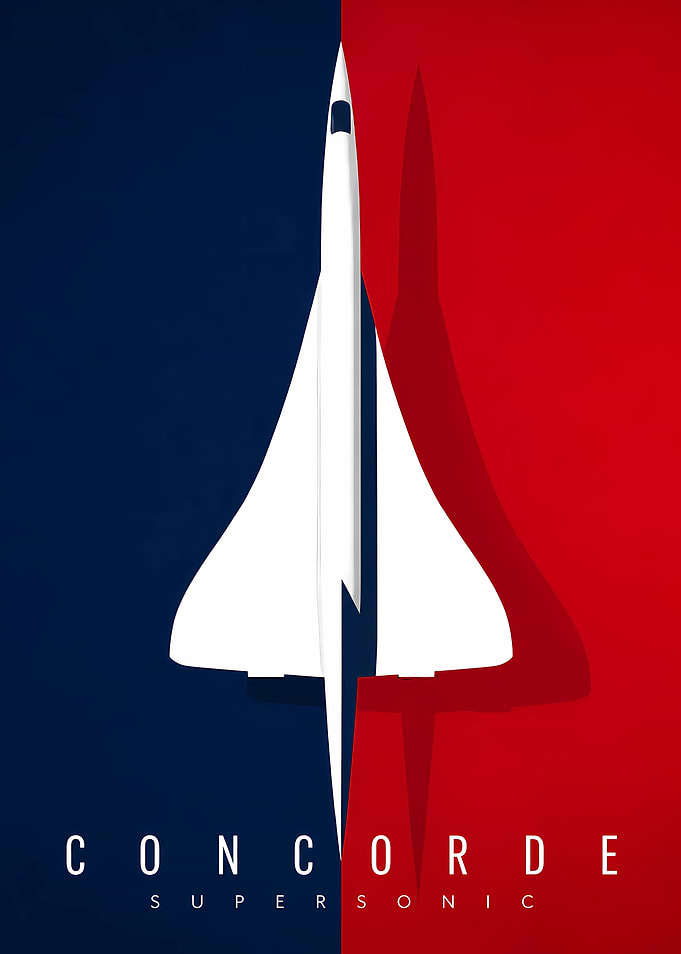 Minimalist Concorde Supersonic Jet Poster