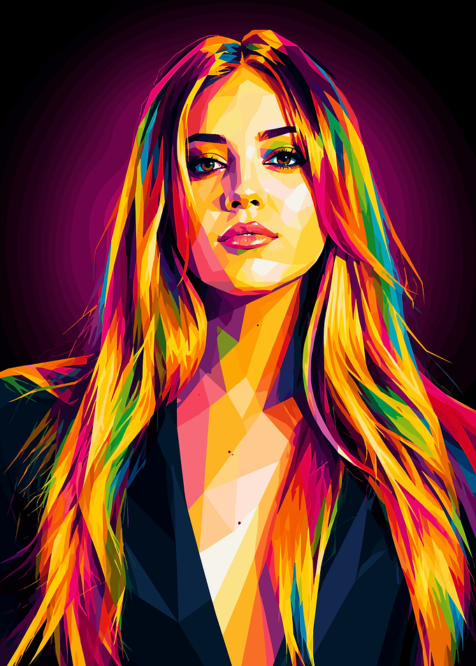 Colorful Geometric Portrait of Woman