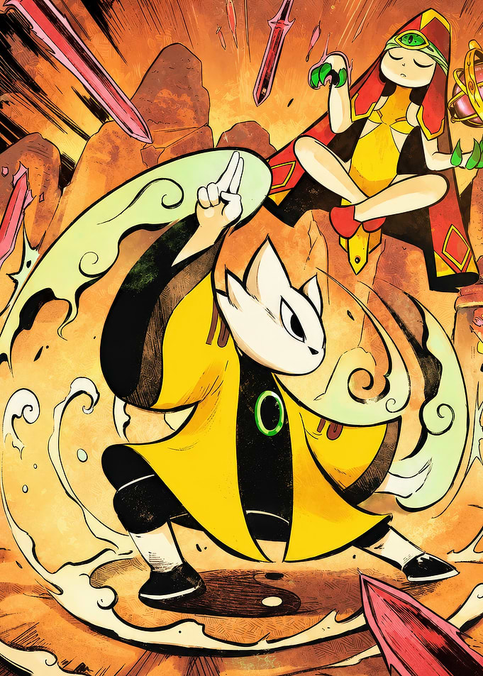 Anime Style Martial Arts Battle Illustration