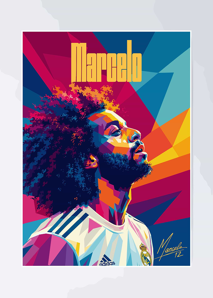 Marcelo Real Madrid Pop Art Poster