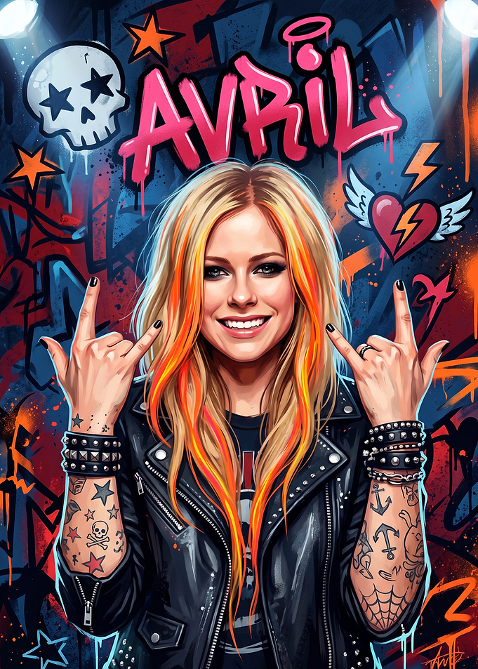 Avril Lavigne Graffiti Style Portrait