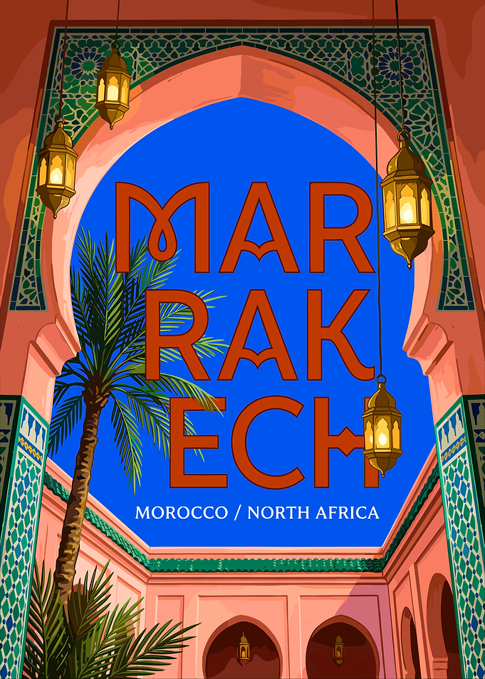 Marrakech Morocco Travel Poster