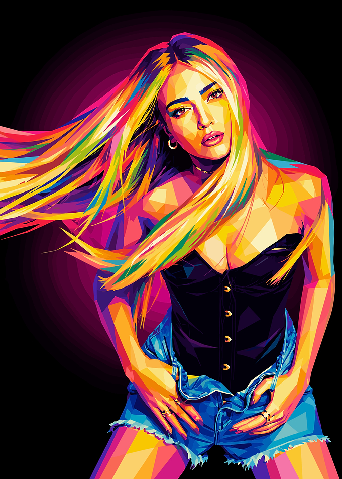 Colorful Geometric Pop Art Portrait ana mena