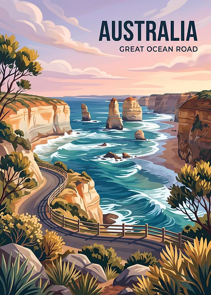 Great Ocean Road - Australia Travel Poster