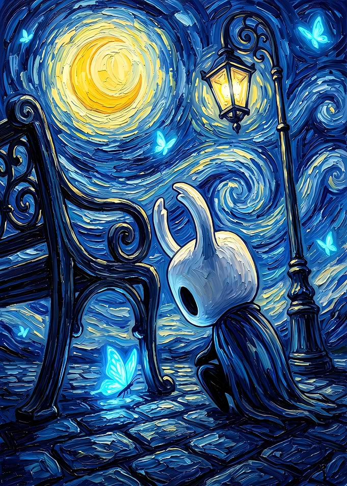 Hollow Knight Starry Night Fan Art