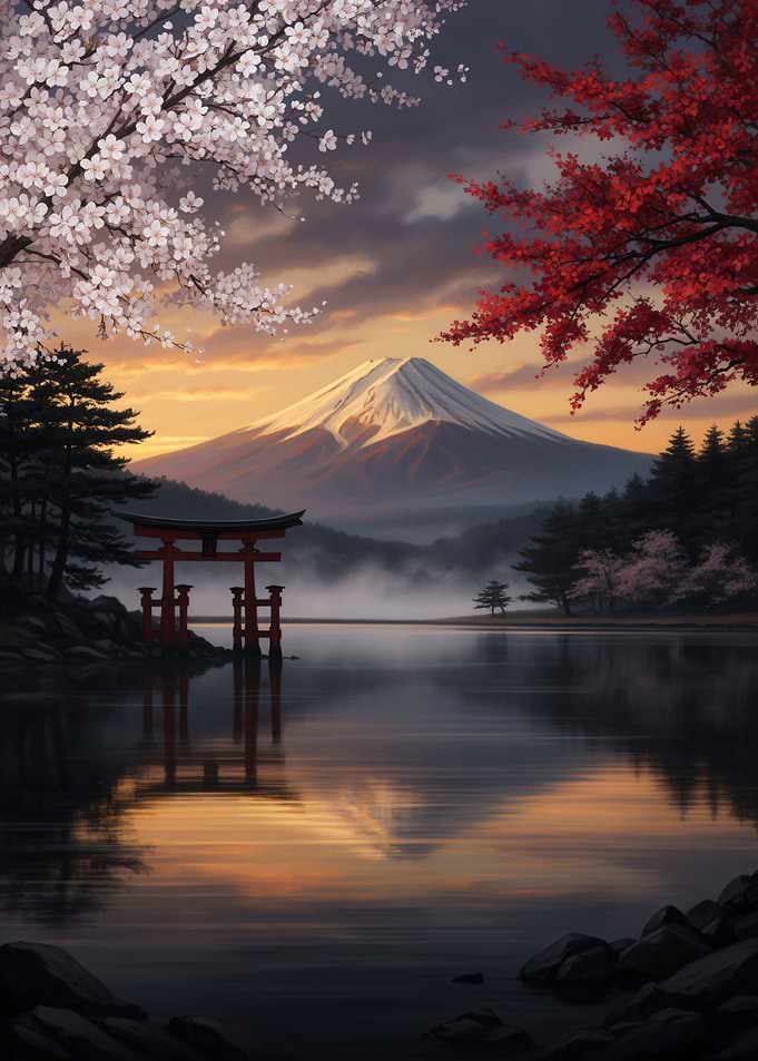 Fuji at the Gates of Evening