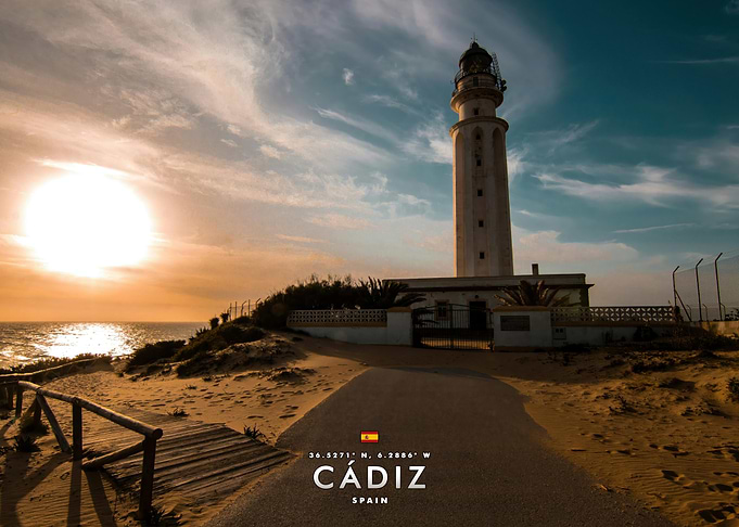 Cádiz Lighthouse at Sunset