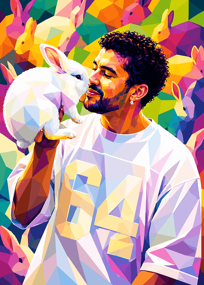 Bad Bunny Low Poly Portrait