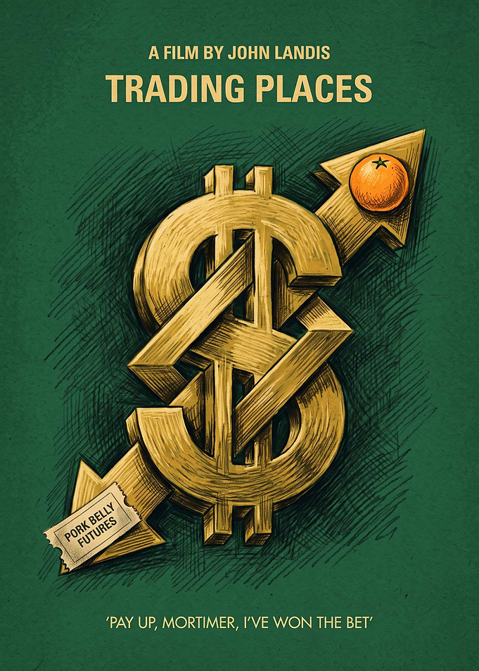 Trading Places Movie Comedy Retro Poster