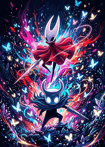 Hollow Knight and Hornet Dynamic Illustration