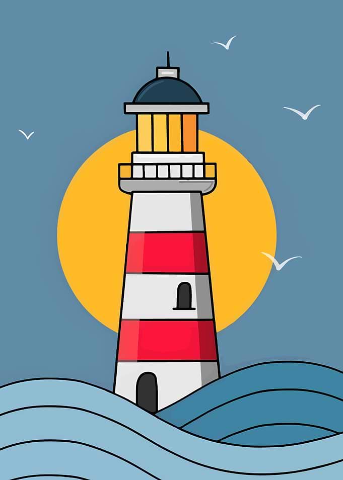Minimalist Lighthouse Illustration