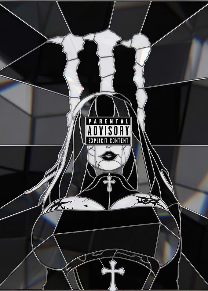 Gothic Anime Girl Parental Advisory Poster