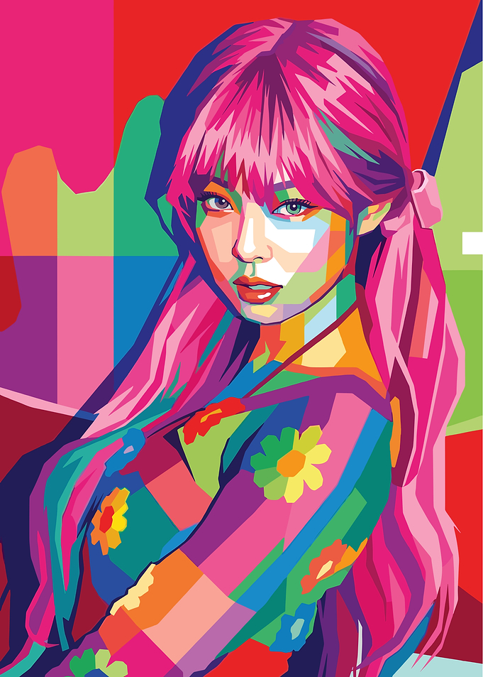 Jennie Kim WPAP Pop Art Portrait