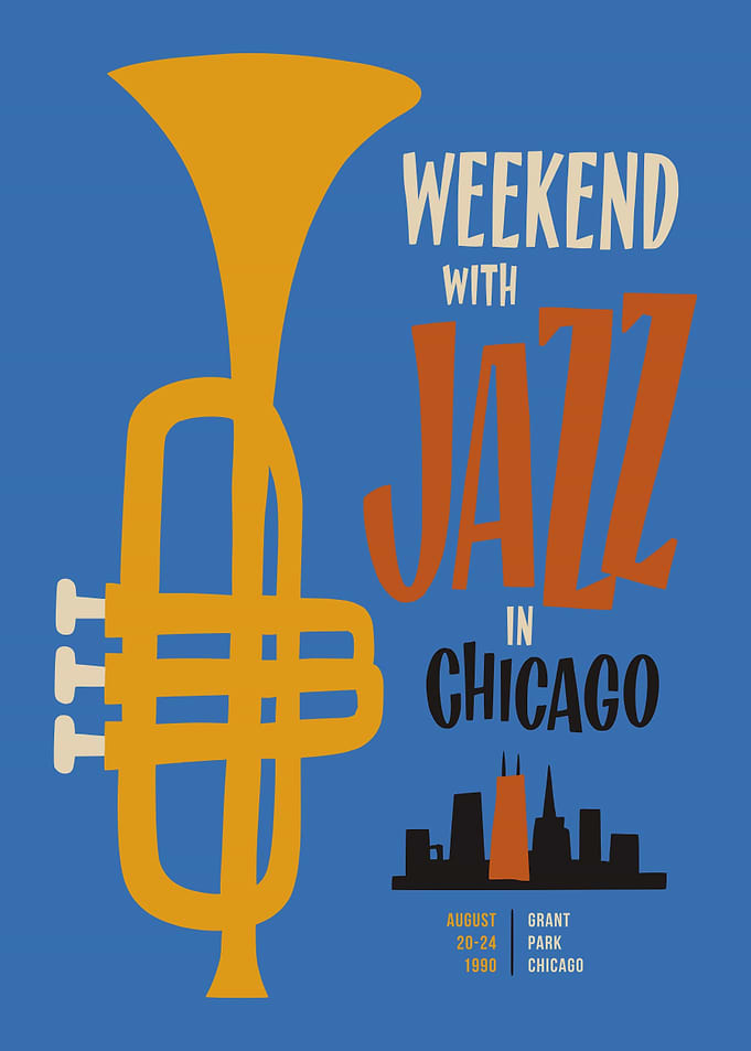 Vintage Chicago Jazz Festival Poster