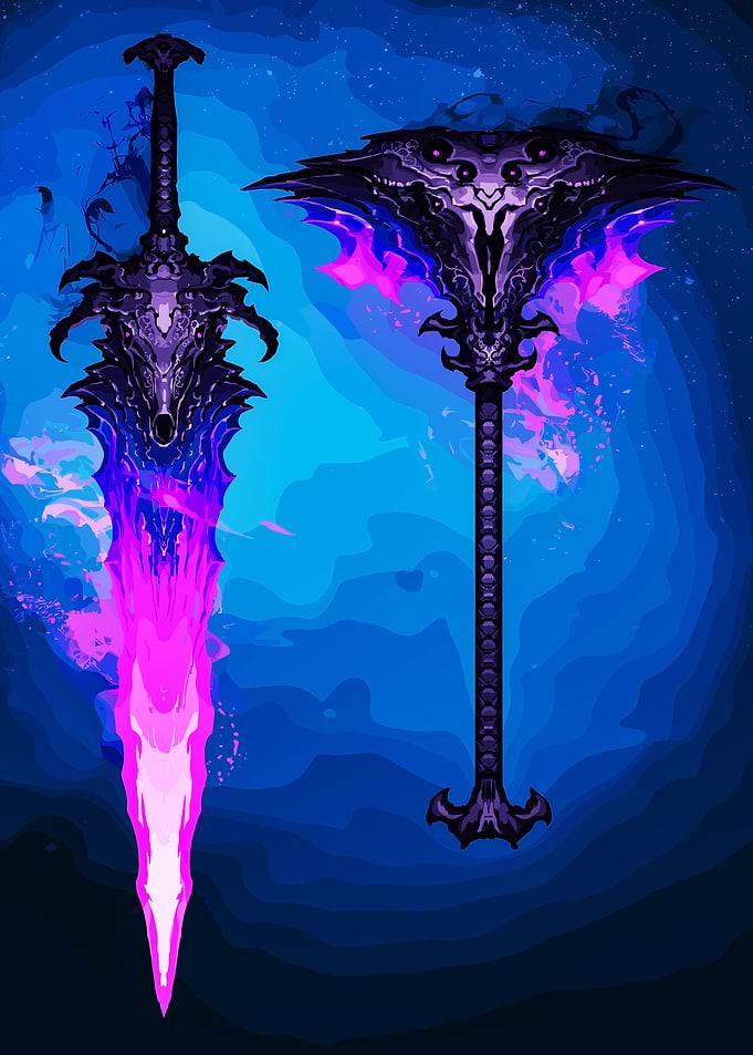 Fantasy Sword and Hammer Weapon Set