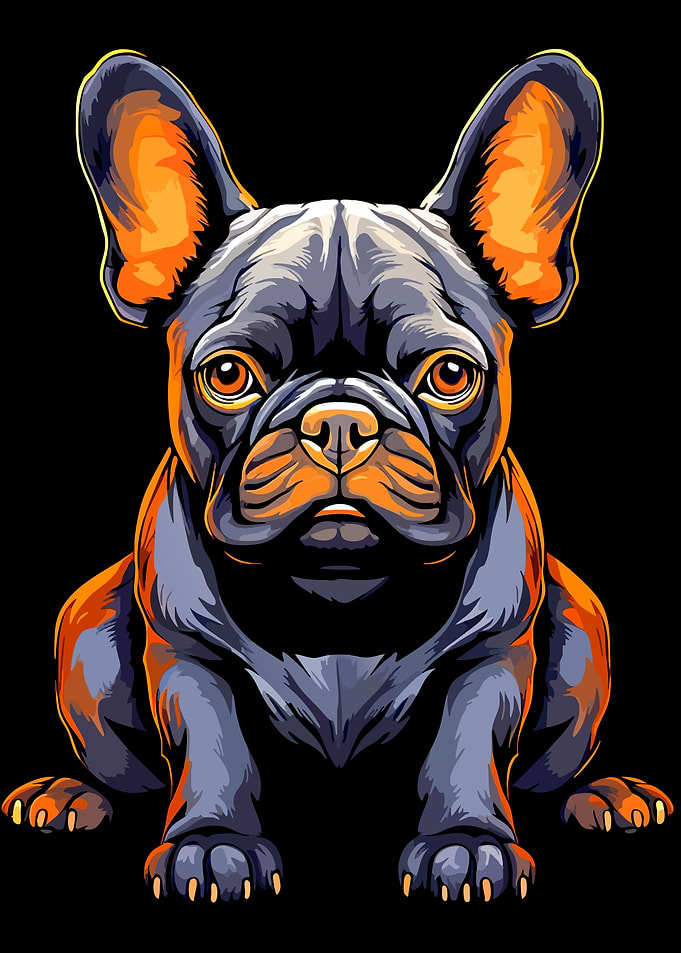 Stylized French Bulldog Portrait