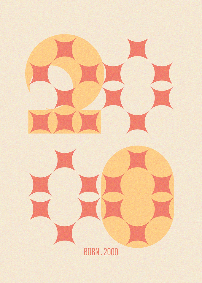 Minimalist Born 2000 Geometric Poster