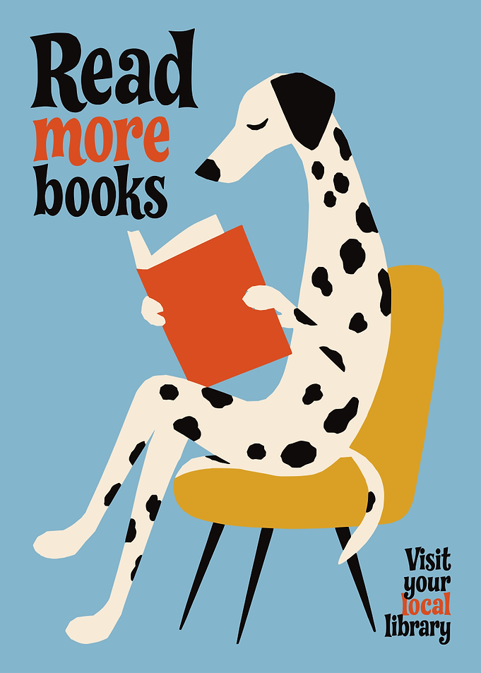 Dalmatian Reading a Book Poster