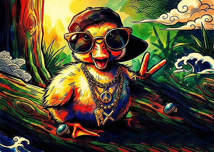 Cool Hip-Hop Duck Illustration
