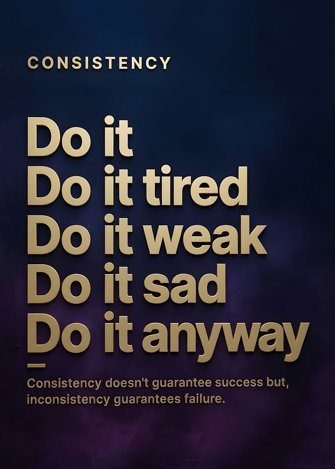 Inspirational Consistency Quote Poster