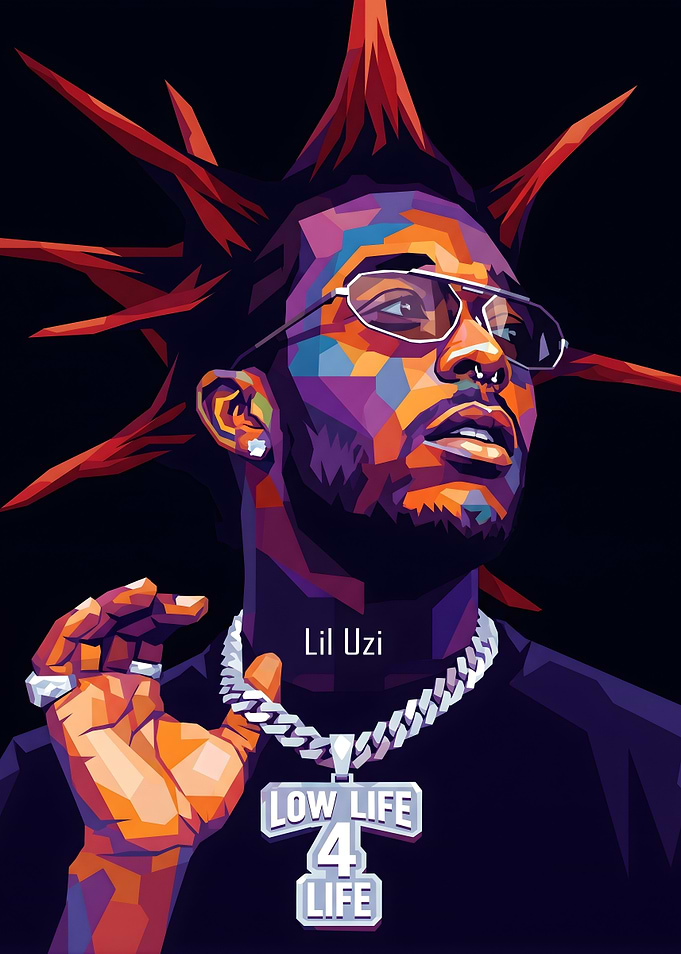 Lil Uzi Vert Low Poly Portrait