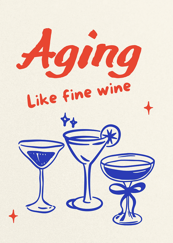 Aging Like Fine Wine Illustration