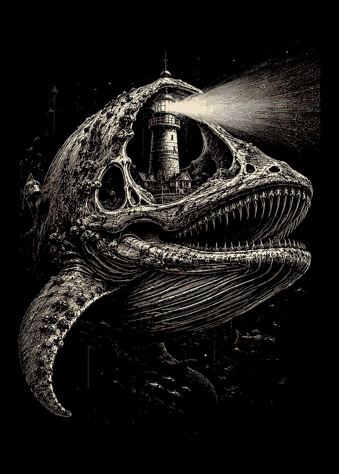 Lighthouse Inside a Whale Skeleton
