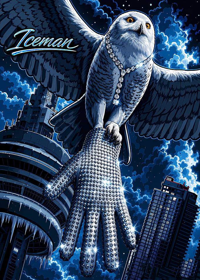 Iceman Snowy Owl with Diamond Glove