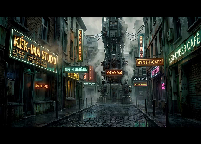 Cyberpunk Street with Neon Signs