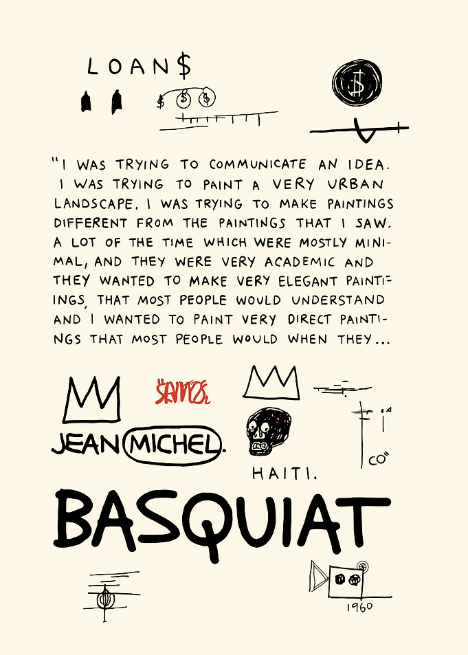 Jean-Michel Basquiat Quote and Art Poster