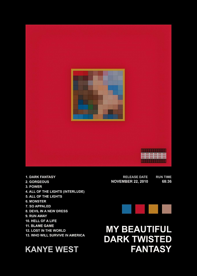 Kanye West My Beautiful Dark Twisted Fantasy Poster