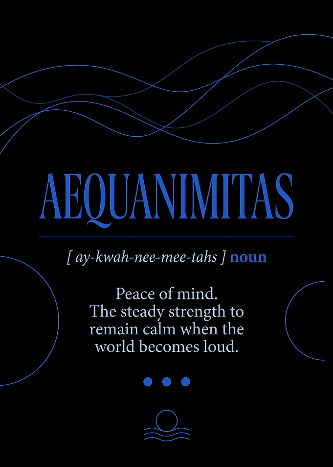 Aequanimitas Definition Minimalist Poster