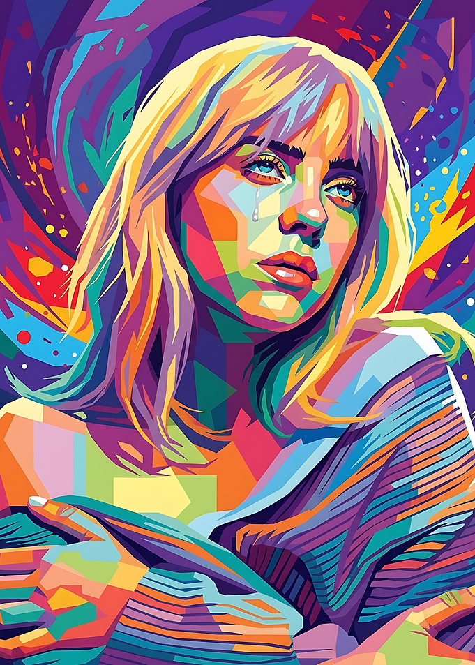 Billie Eilish WPAP Pop Art Portrait