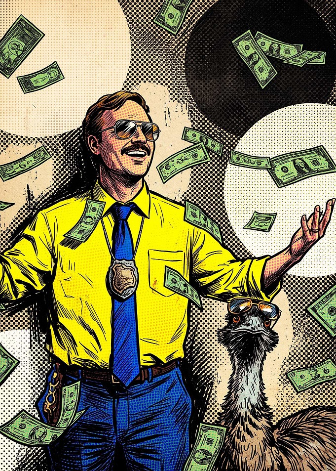 Detective and Emu Rain of Money