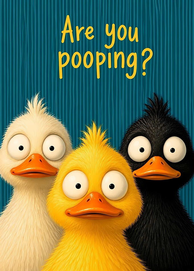 Funny Duck Trio Bathroom Sign