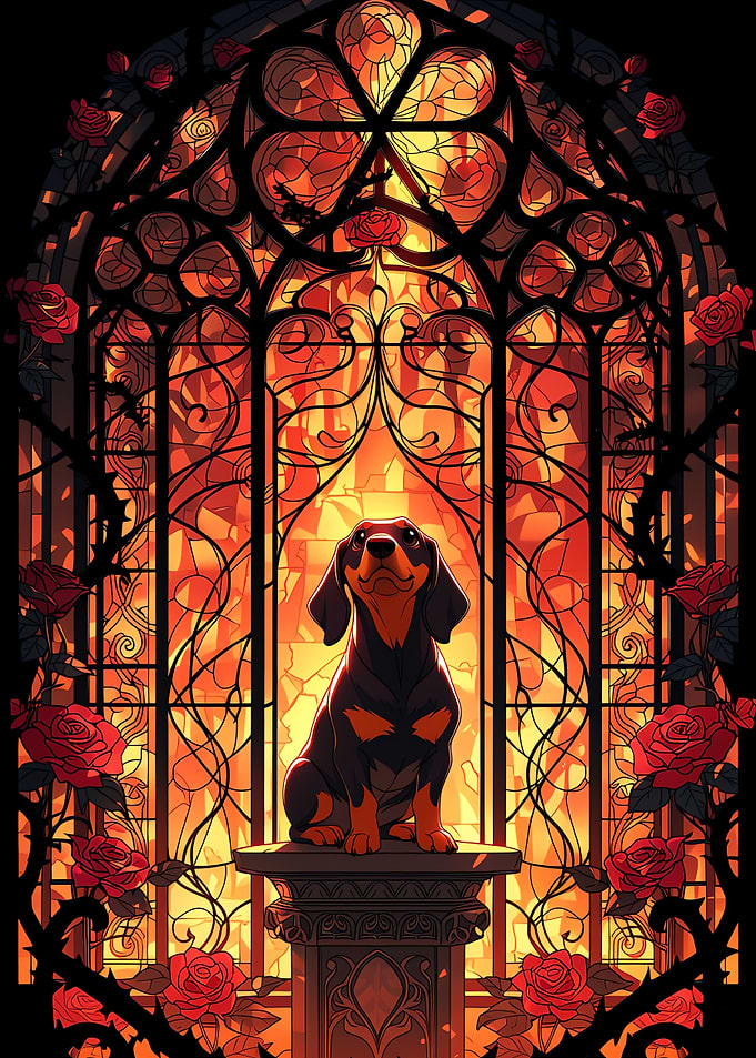 Stained Glass Dachshund