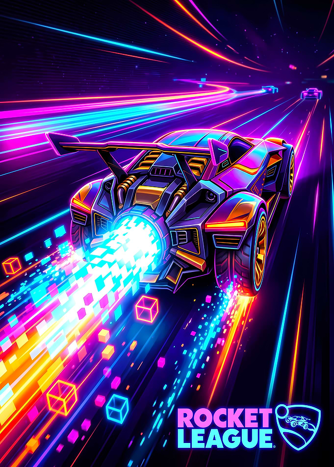 Rocket League Neon Racing Action