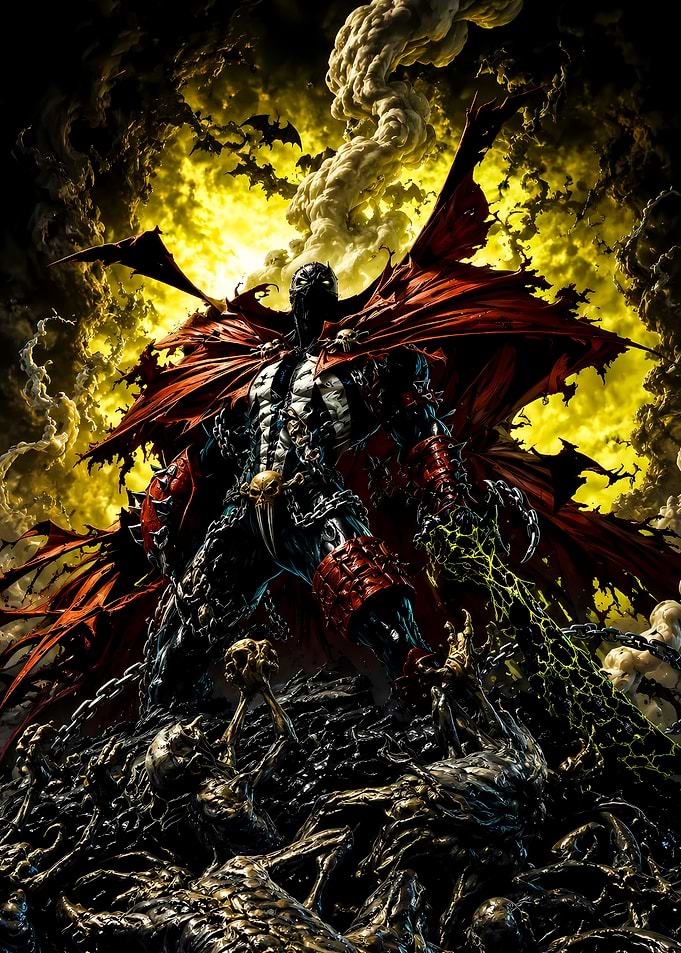 Spawn Standing Over A Pile