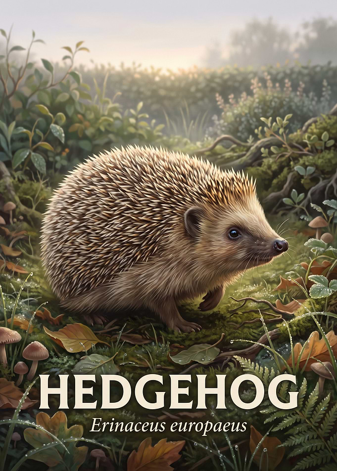 Hedgehog in a Forest Setting