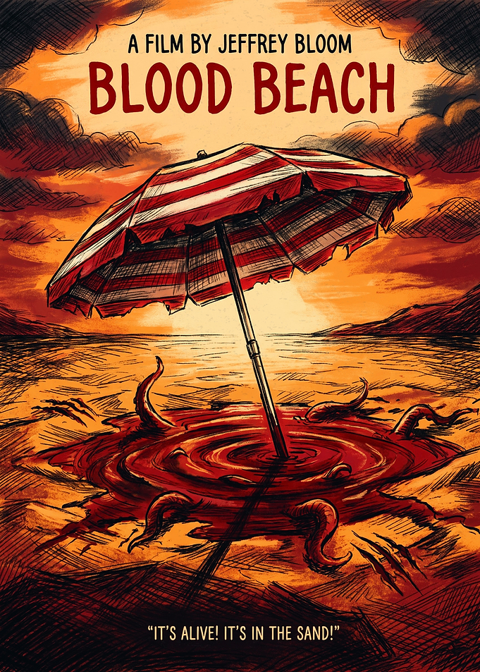 Blood Beach Movie Creature Horror Retro Poster