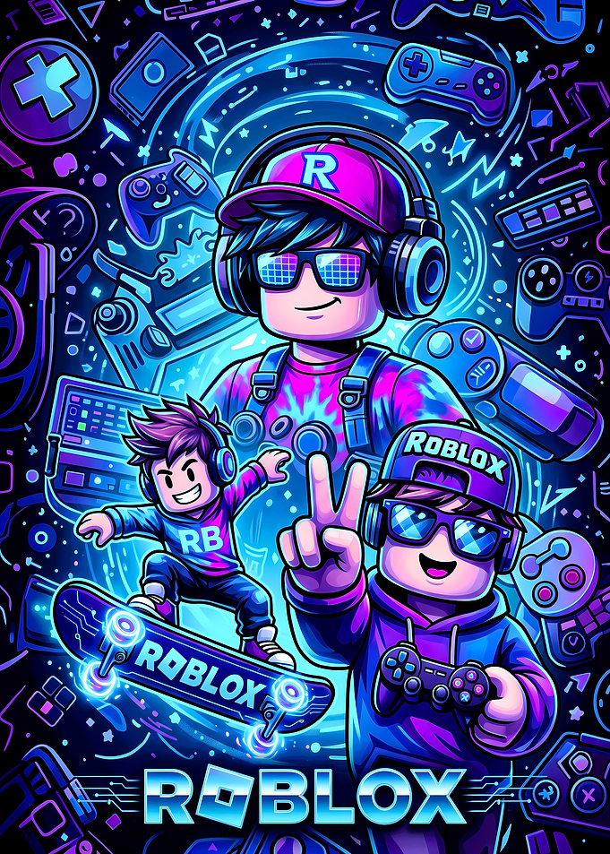 Roblox Neon Gaming Poster