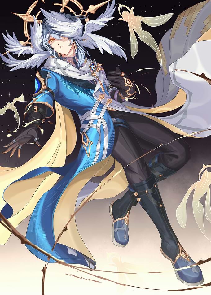 Anime Angelic Warrior Character Illustration